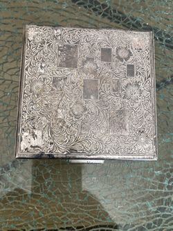 Vintage Silver Plated Rex Powder Compact