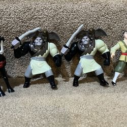 Disney Mulan  lot of 4 pvc meal toy figures Shan Yu Li Shang Horse Khan