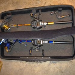 Telescoping Poles W/2 Poles, 4 Reels And Case