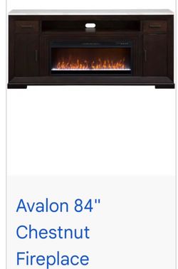 Avalon 84" Chestnut Fireplace TV Stand