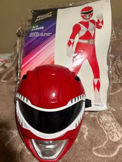 Red kids Power Ranger costume with mask