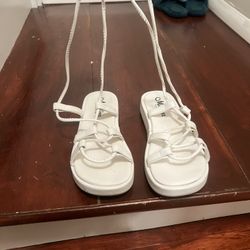 White Ankle Straps