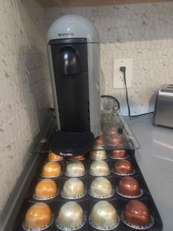 Nespresso  Coffee Machine w/Stand & Pods