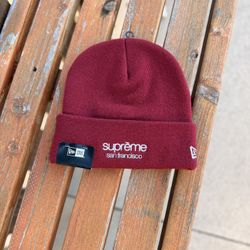 Supreme New Era Classic Logo Shop Beanie Dark Red (ONE SIZE FITS ALL)