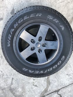 Jeep Wrangler mat black rims and tires NEW!