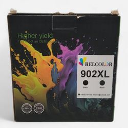 RELCOLOR Higher Yield 2 Pack 902 XL Ink Cartridges Black