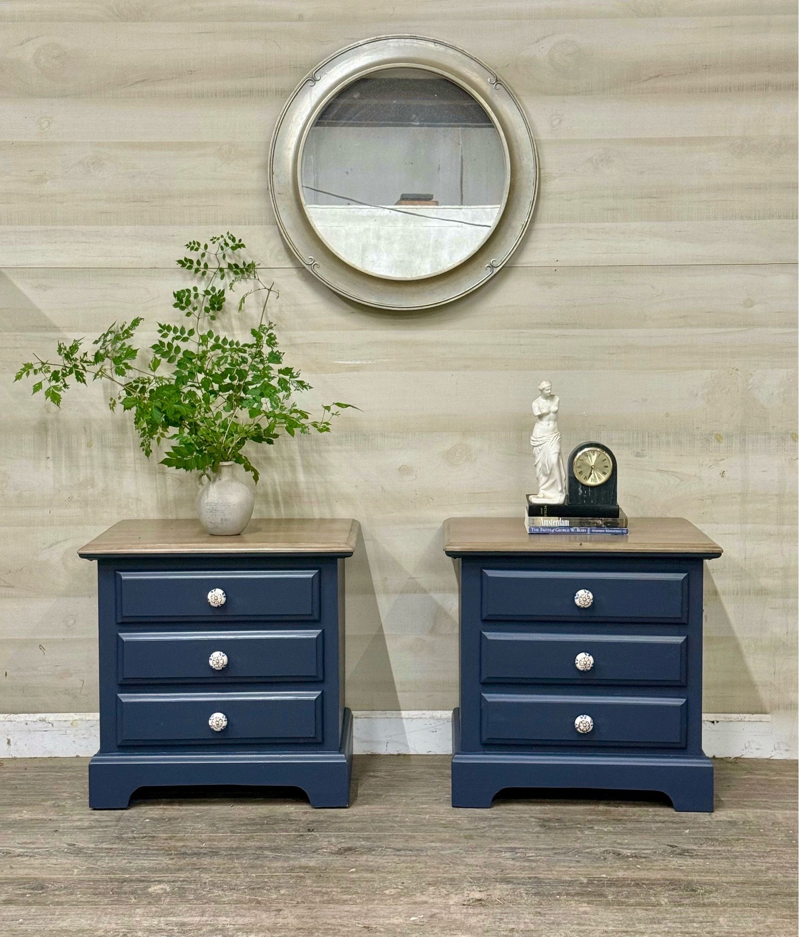 Solid wood nightstand; READ ad
