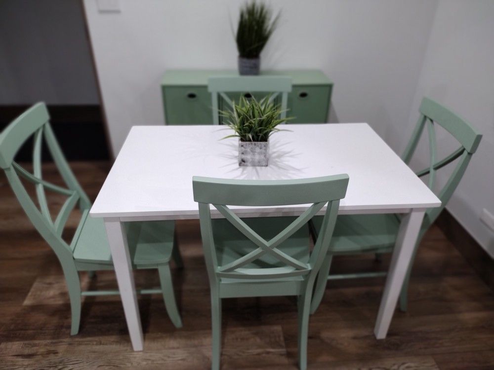 White And  Mint Green Dining Set (New)