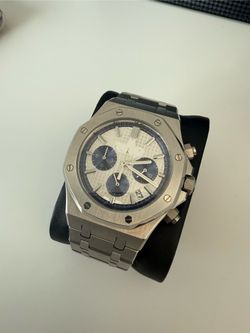 Men Luxury Watch White And Dark Navy Blue Panda