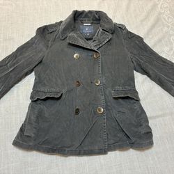 Gryphon Gray Women’s Size Small Corduroy Double Breasted Jacket 