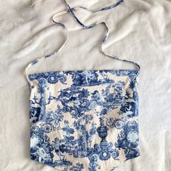 Blue Multi print Halter Top 