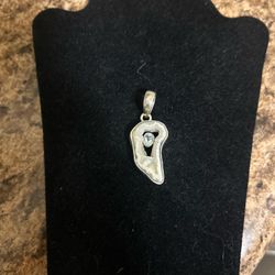 Handcrafted seafoam agate with blue topaz stone set in silver pedant