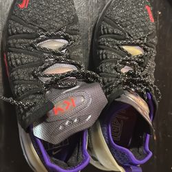 Nike LeBron sneakers black and purple