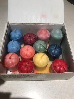 Votive Candles • 12 Multi Colored • New Never Burnt