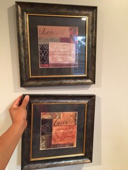Love & Faith Pair of Frames Wall Decor w/ scriptures
