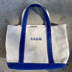 Vintage LL Bean Boat And Tote Canvas Bag Color Navy Blue - 1990s
