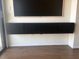 Modern Black Floating TV Credenza