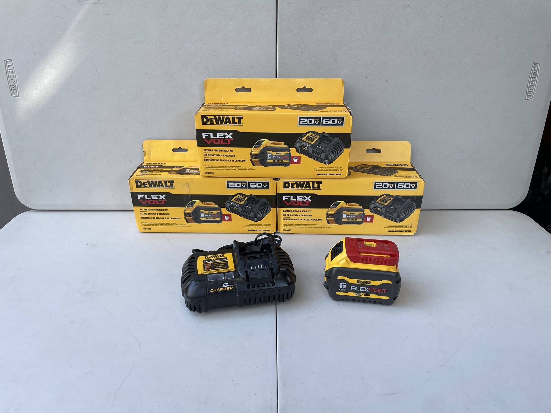 Dewalt Battery 6 AH 20v/60v And Charger 6 amp (Price Is Each Kit)