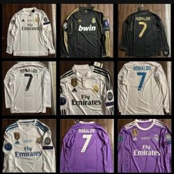 RETRO REAL MADRID CRISTIANO RONALDO LONG SLEEVE JERSEY $50. CASH PLEASE!!!
