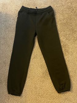 Black Jogger Sweatpants with Cuffed Ankles