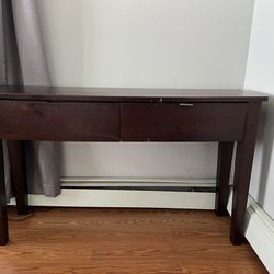 Mahogany Wooden Console Table With 2 Drawers