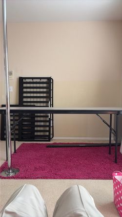 Folding Table with Black Metal Frame