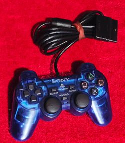 Original Sony PS2 DualShock Controller Blue Translucent