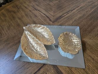 Gold Leaf Decorative Dish Set of 2