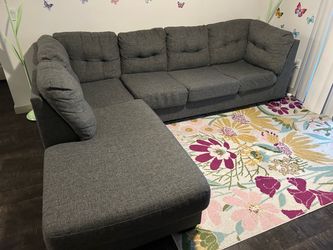 Gray Fabric Sectional Sofa with Chaise