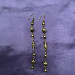 Pierced Earrings 5" Dangle Filigree 