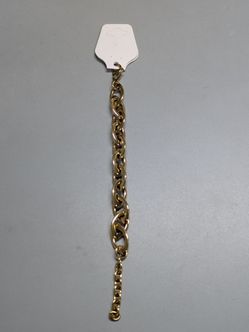 New Chunky Gold Tone Link Chain Bracelet Twisted Oval Statement Jewelry 7.25"