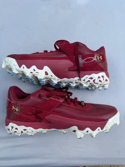 BH Under Armour Cleats Crimson Red and White