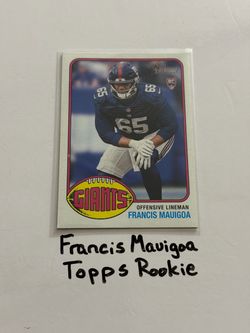 Francis Mauigoa New York Giants Tackle Topps Short Print Insert Card.