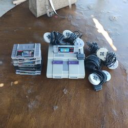 Super Nintendo System With Games For Sale