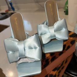 Blue Bow Heels