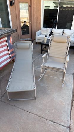 Set of 2 Outdoor Lounge and Rocking Chair