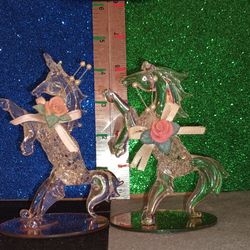Blown glass Unicorns Set of 2