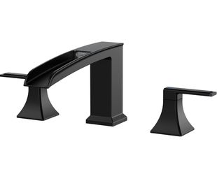 FORIOUS Roman Bathtub Faucet 3 Hole Deck Mount with 2 Handle Matte Black  Tub Faucet for 3-Hole Set, 6-12" Centered Distance, Widespread Garden Bath T