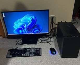 High End Custom Gaming PC Setup, 5600X, RTX 3080, 32GB, 1TB, 850W, 27” 1080P 144Hz Monitor, Gear