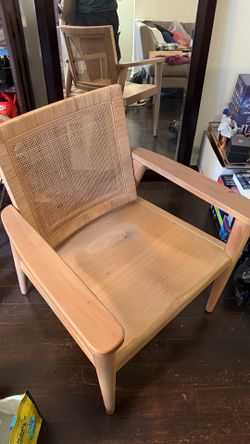 All Wood Wicker Back Chair
