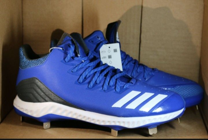 Metal Adidas Men's Metal Baseball Cleats Icon IV Mid (blue/white