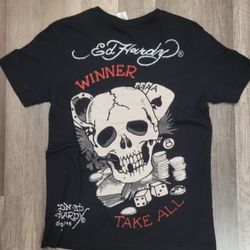 Ed Hardy By Christian Audigier Flying Cards T-Shirt Size M