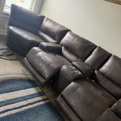 Reclining Sectional Sofa With Loveseat  