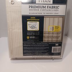 Titan Premium Fabric Shower Curtain/Liner – Waterproof – 70" x 72" – New