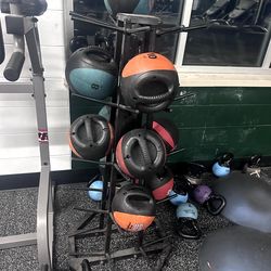 Med Balls with Storage Rack