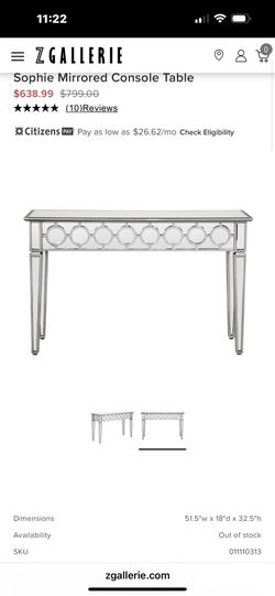 Z Gallerie Console Table