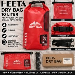 HEETA 10L Waterproof Dry Bag – NewBrand new HEETA 10-liter waterproof dry bag. Never used and comes with the original box and detachable adjustable sh