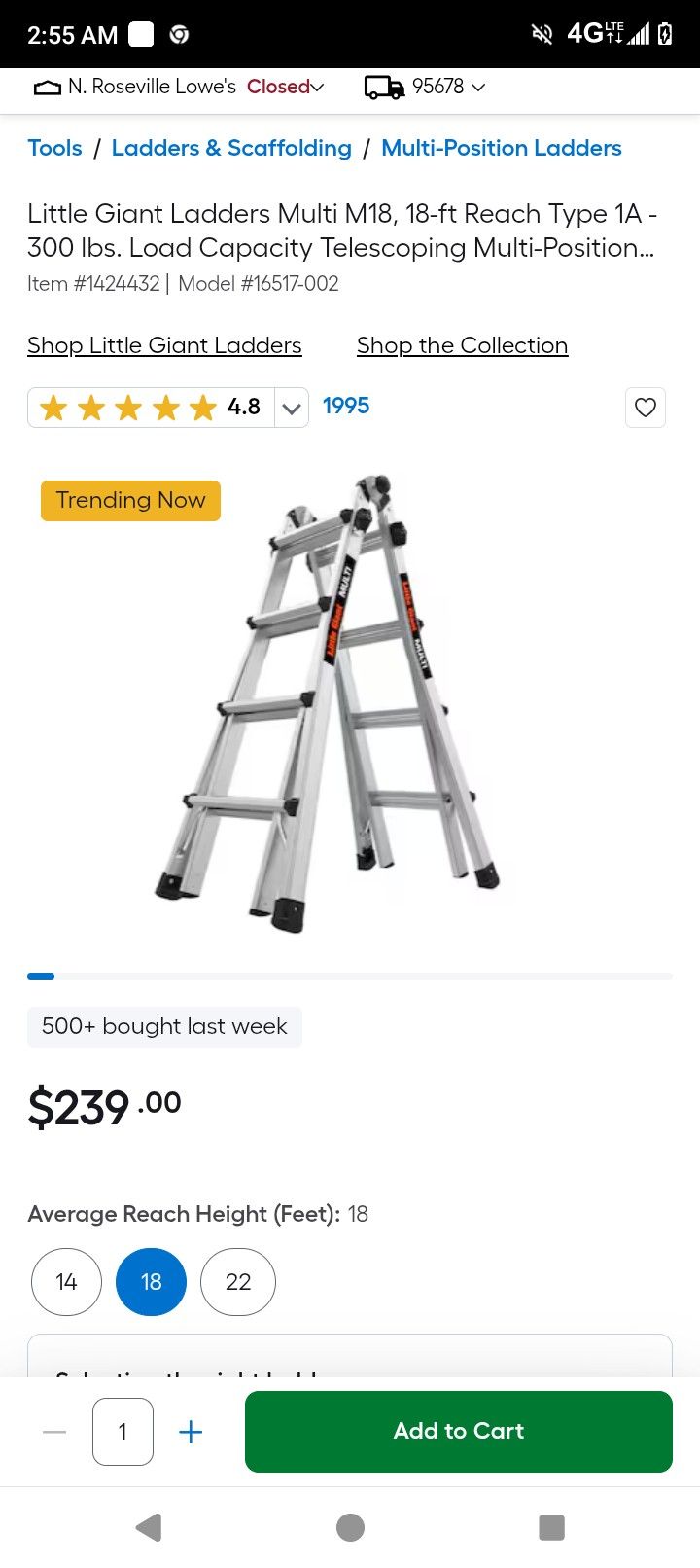 18ft Foldable Ladder
