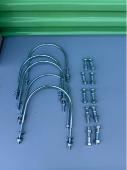 5 Large Zinc Coated U-Bolts plus Extras🔩