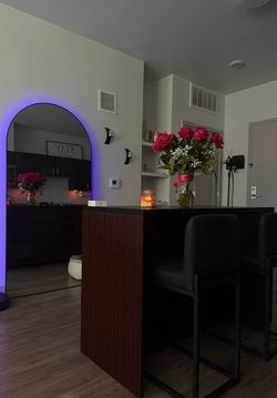 Kitchen island and barstools